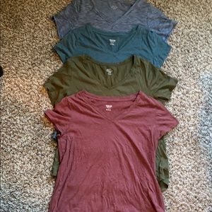 V neck tee shirts (all four come together)